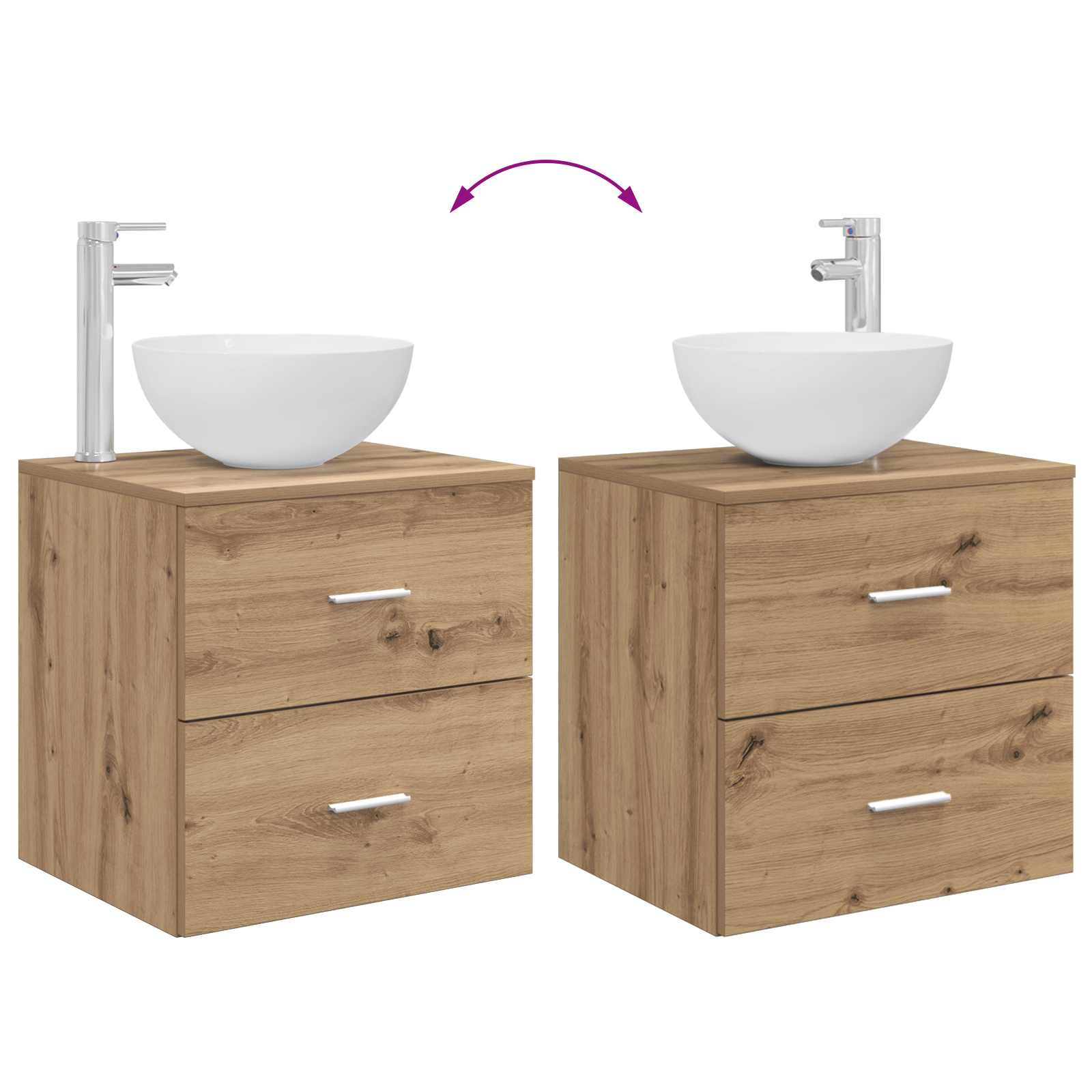 Set ormarića za kupaonicu 5 pcs Hrast artisan 53 x 15,5 x 70 cm