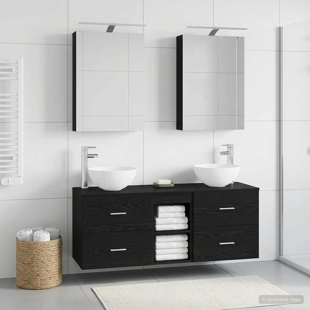 Set namještaja za kupaonicu 5 pcs Crni hrast