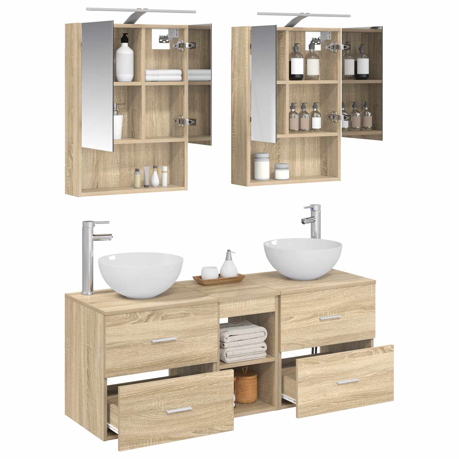 Set namještaja za kupaonicu 5 pcs Hrast sonoma