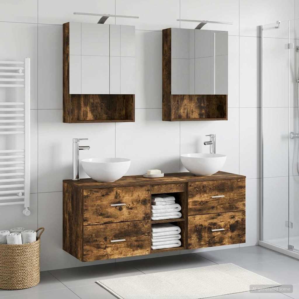Set namještaja za kupaonicu 5 pcs Dimljeni hrast