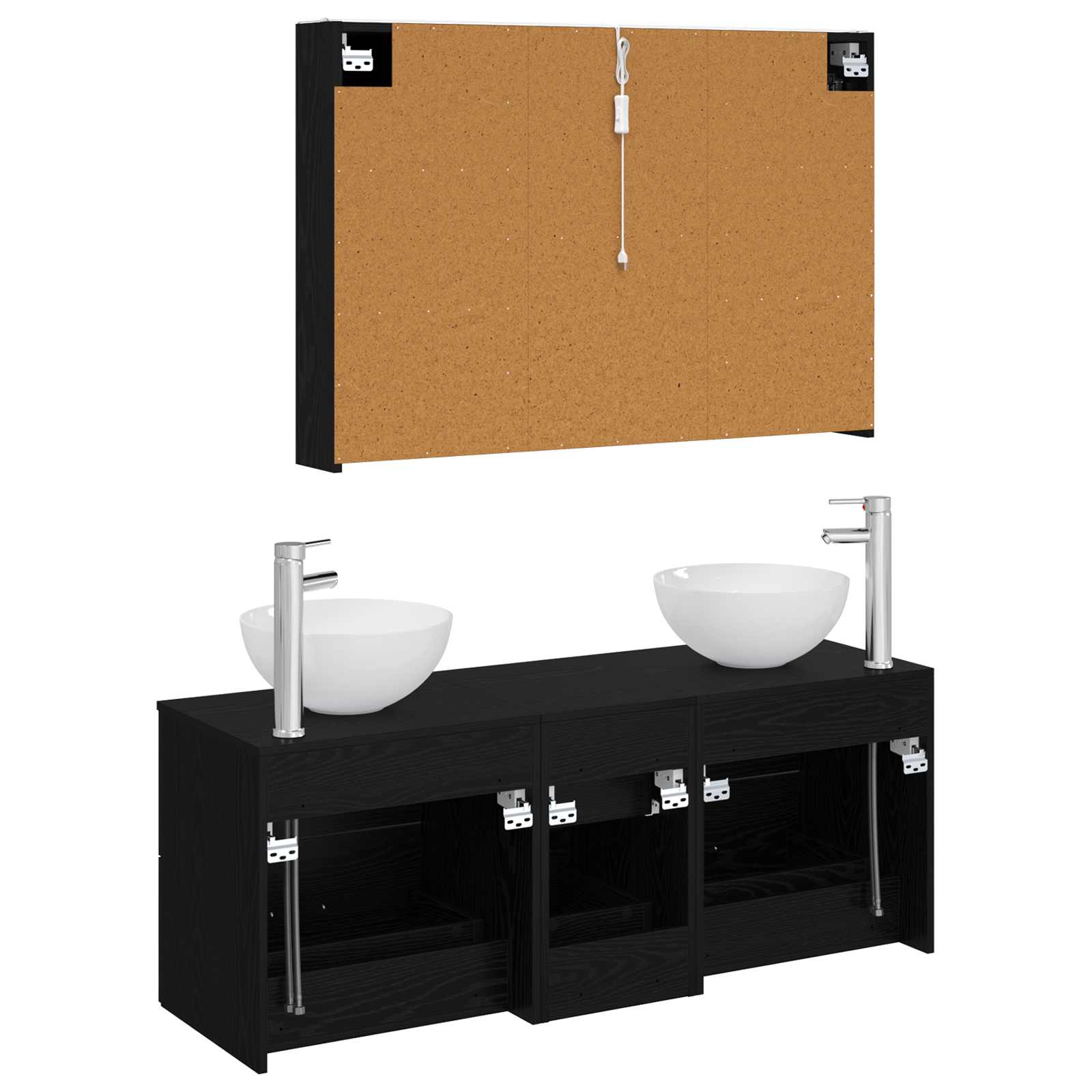 Set namještaja za kupaonicu 4 pcs Crni hrast