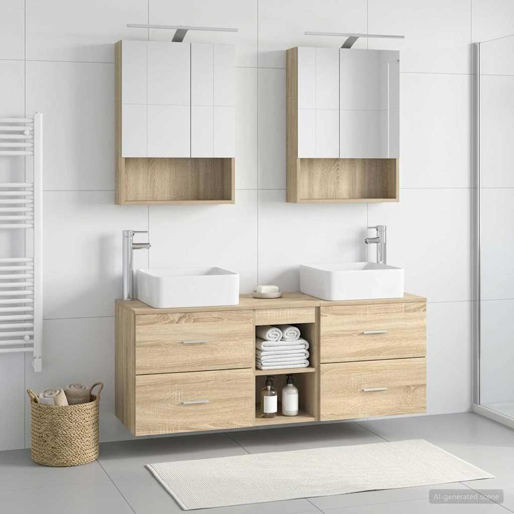 Set namještaja za kupaonicu 5 pcs Hrast sonoma