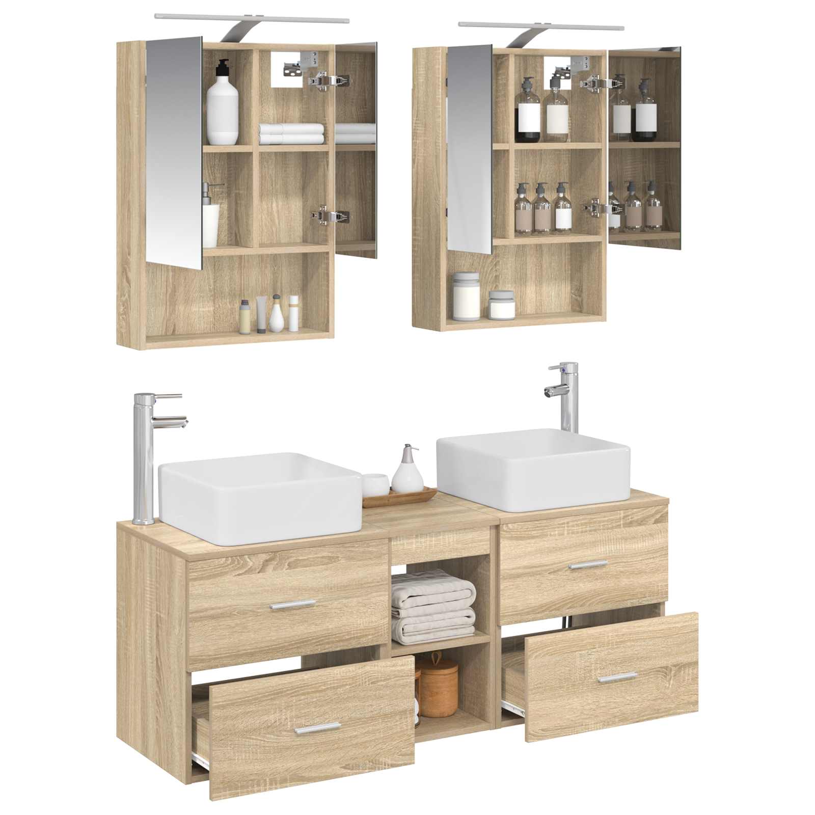 Set namještaja za kupaonicu 5 pcs Hrast sonoma