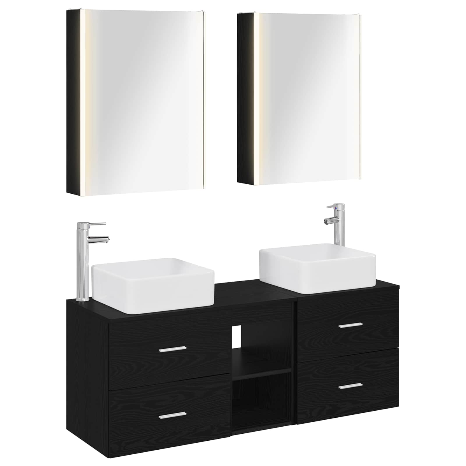 Set namještaja za kupaonicu 5 pcs Crni hrast