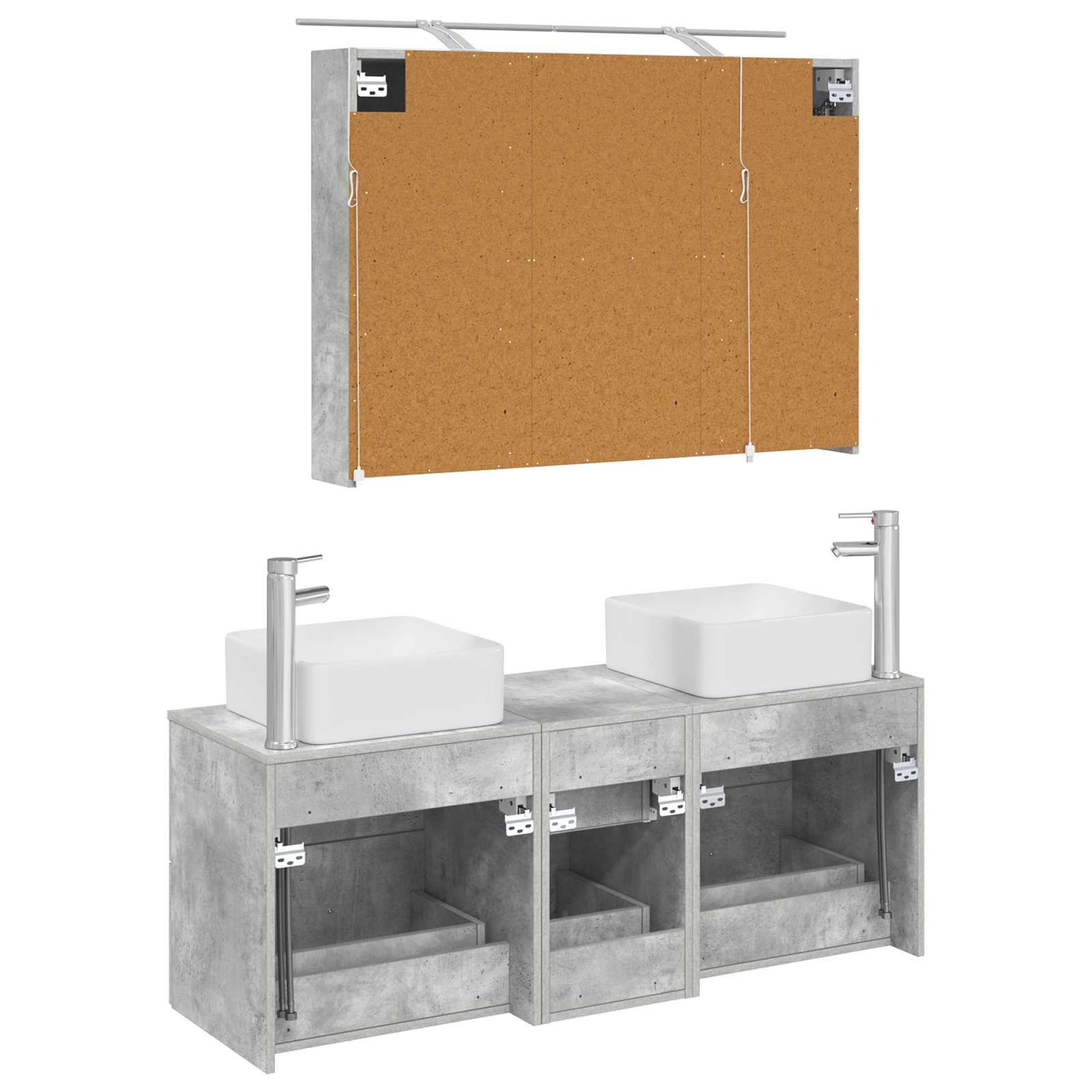 Set namještaja za kupaonicu 4 pcs Betonska siva