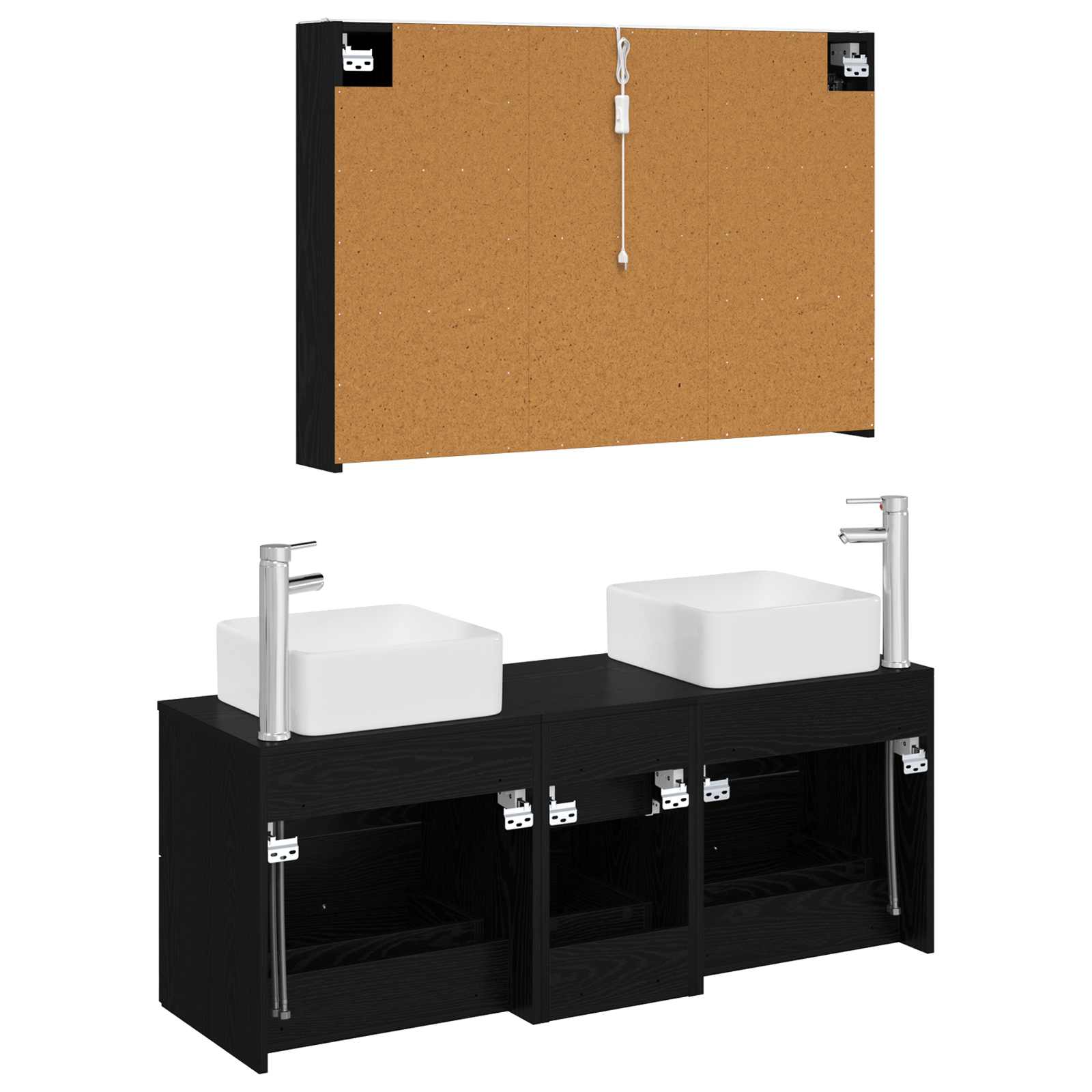 Set namještaja za kupaonicu 4 pcs Crni hrast