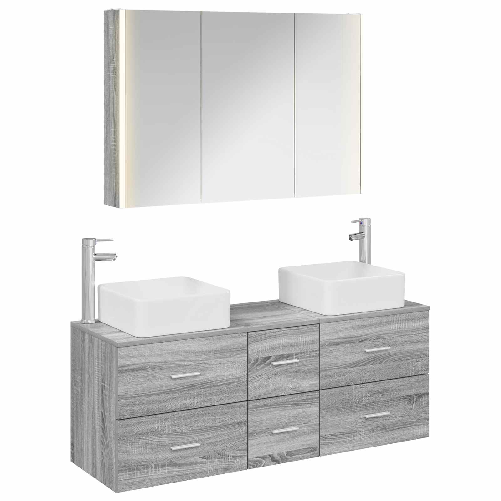 Set namještaja za kupaonicu 4 pcs Siva Sonoma