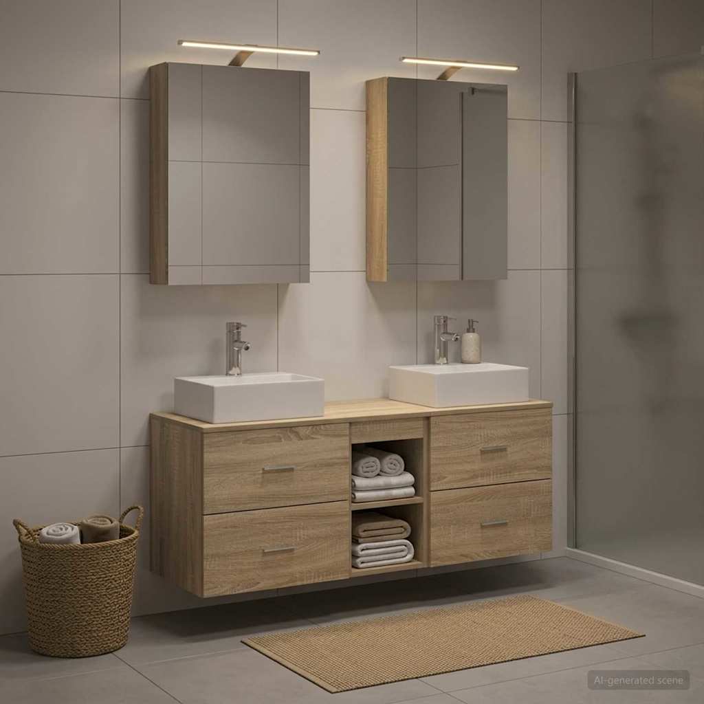 Set namještaja za kupaonicu 5 pcs Hrast sonoma