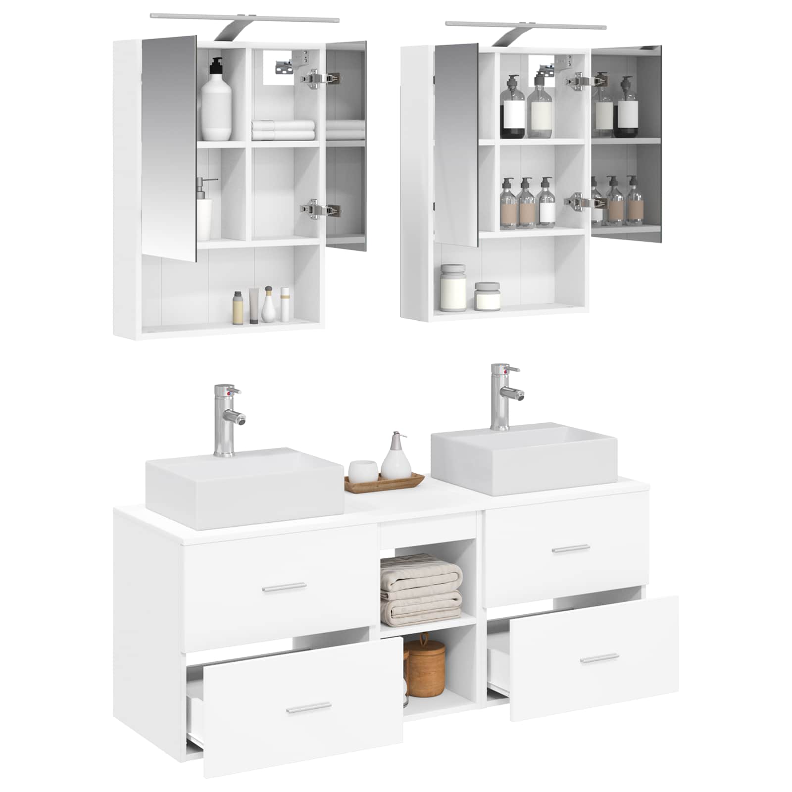 Set namještaja za kupaonicu 5 pcs Bijela