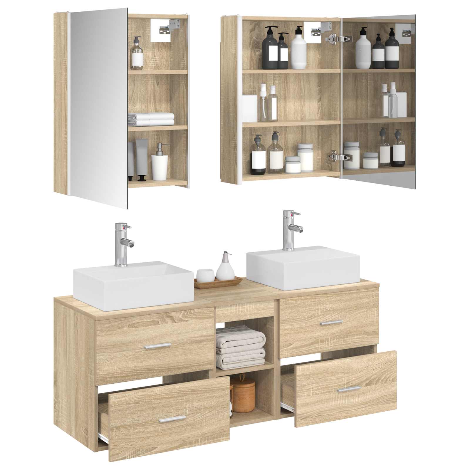 Set namještaja za kupaonicu 5 pcs Hrast sonoma