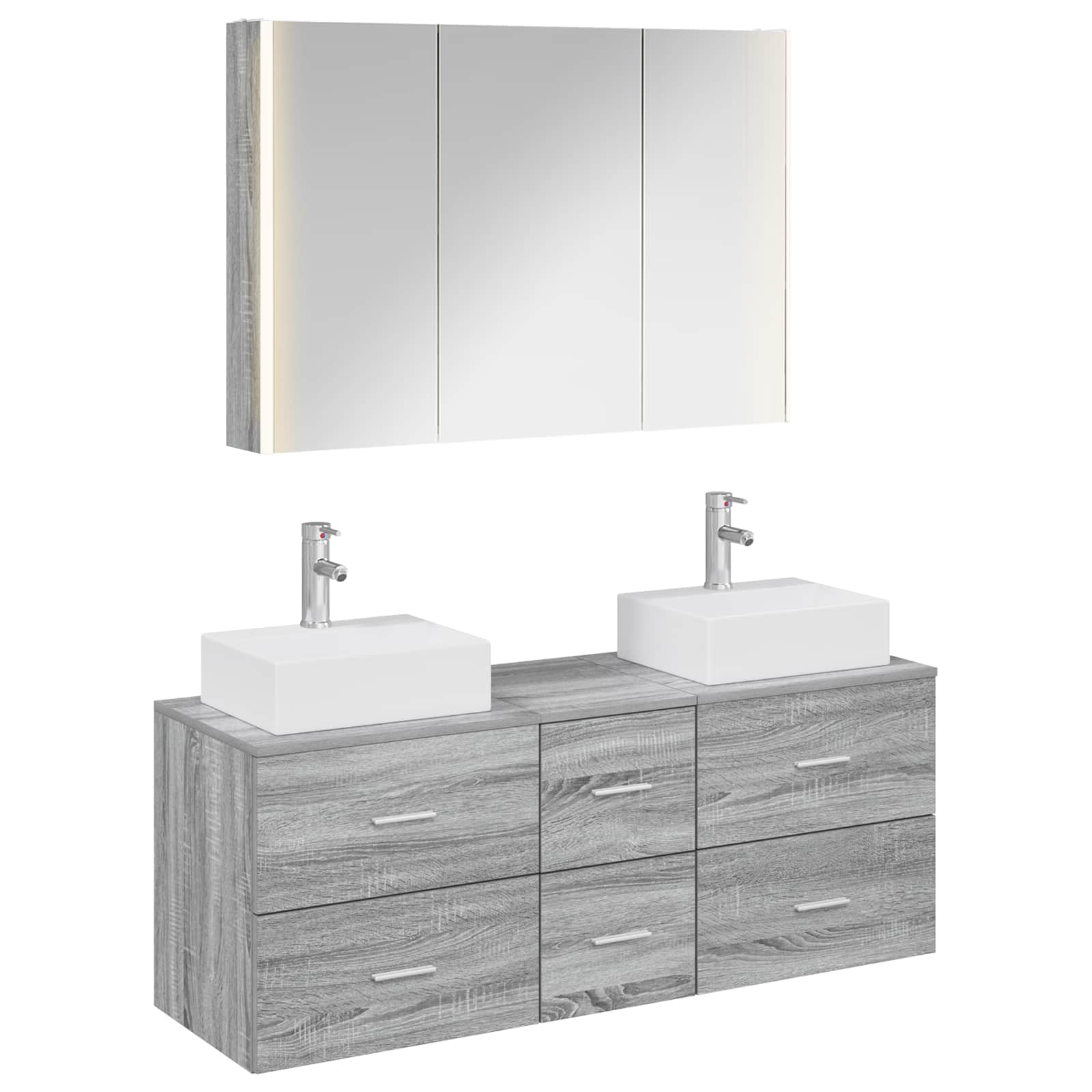 Set namještaja za kupaonicu 4 pcs Siva Sonoma