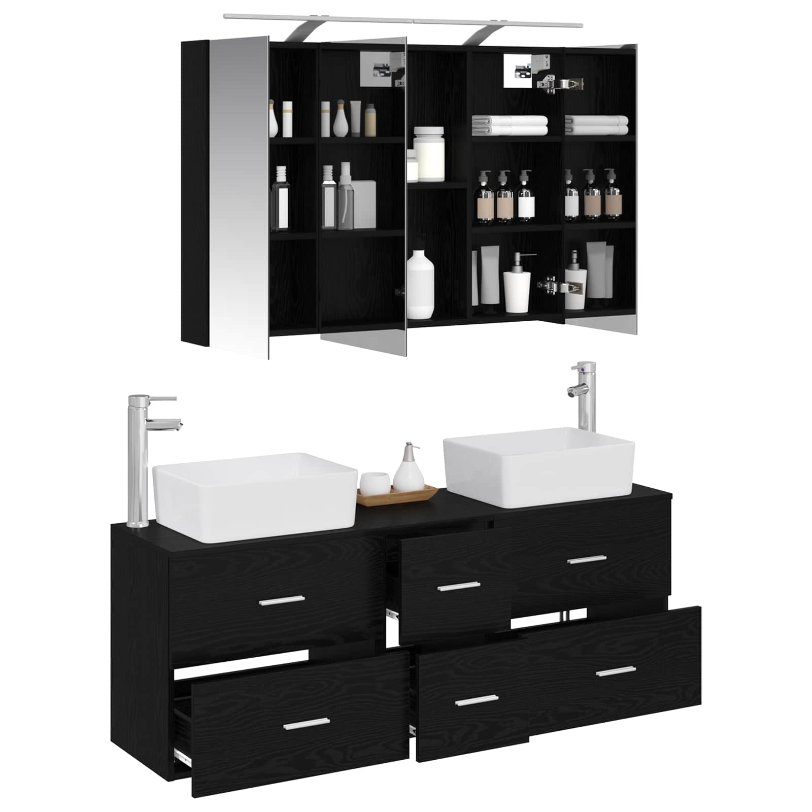 Set namještaja za kupaonicu 4 pcs Crni hrast