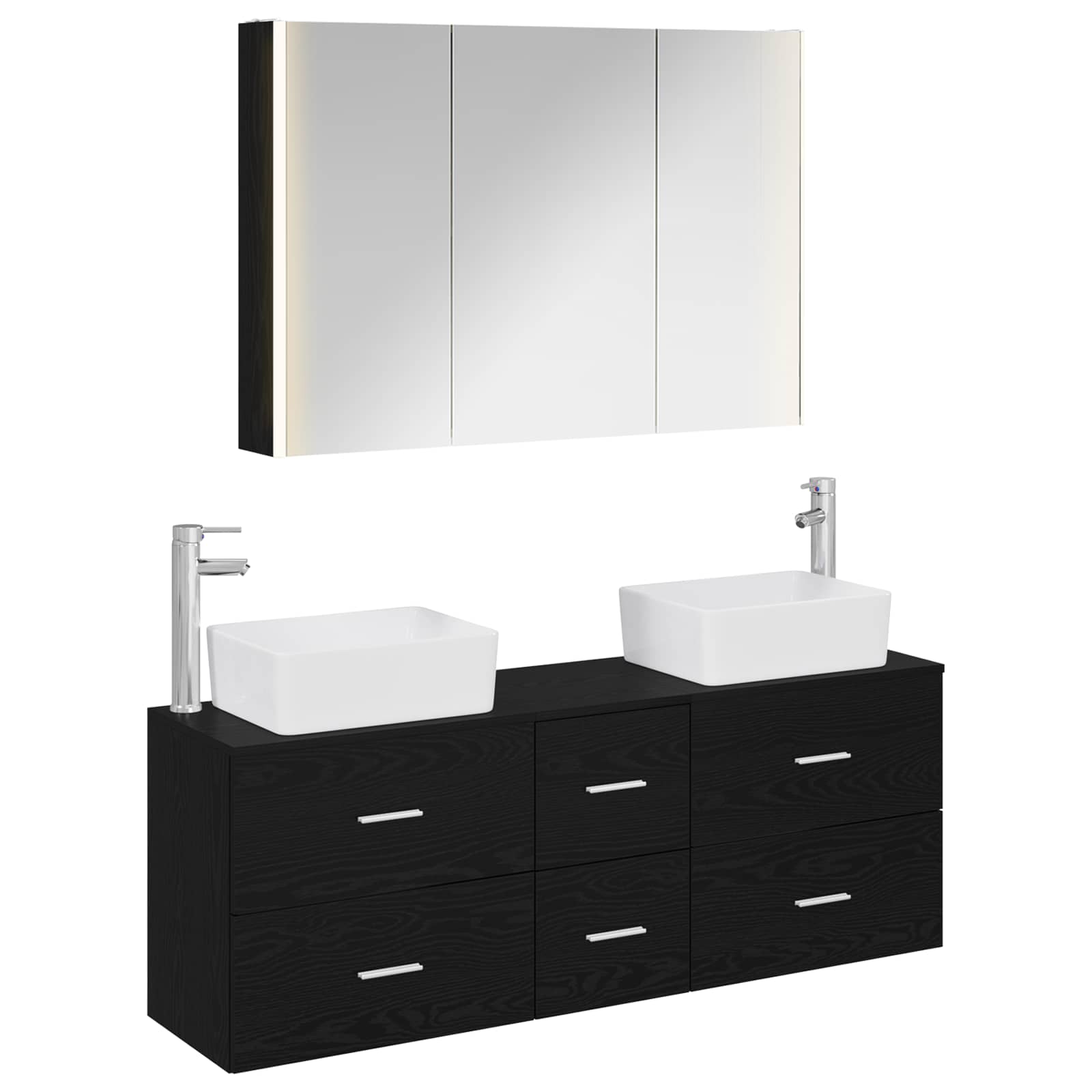 Set namještaja za kupaonicu 4 pcs Crni hrast