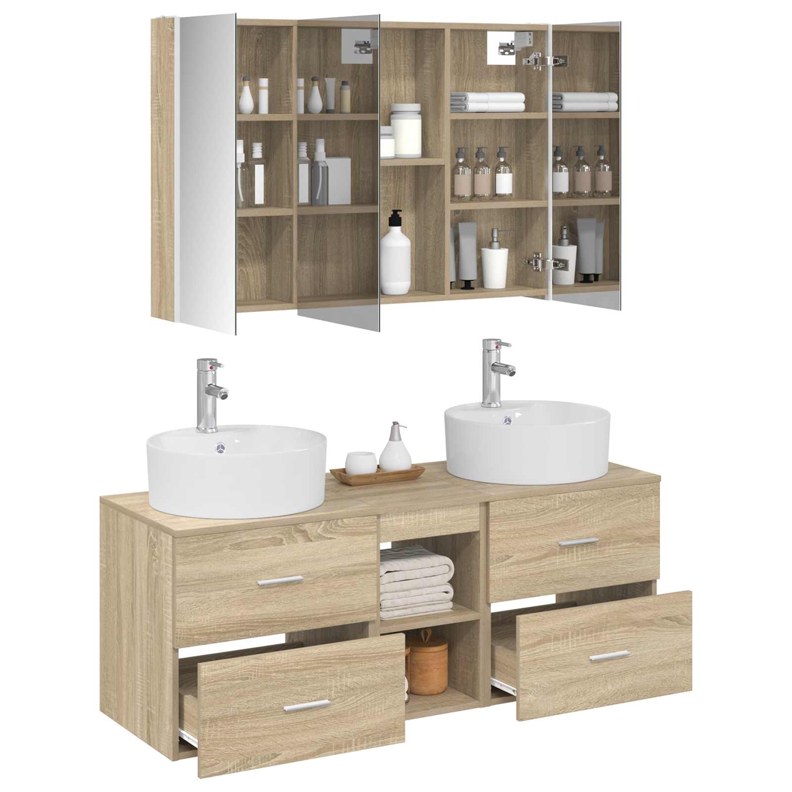 Set namještaja za kupaonicu 4 pcs Hrast sonoma