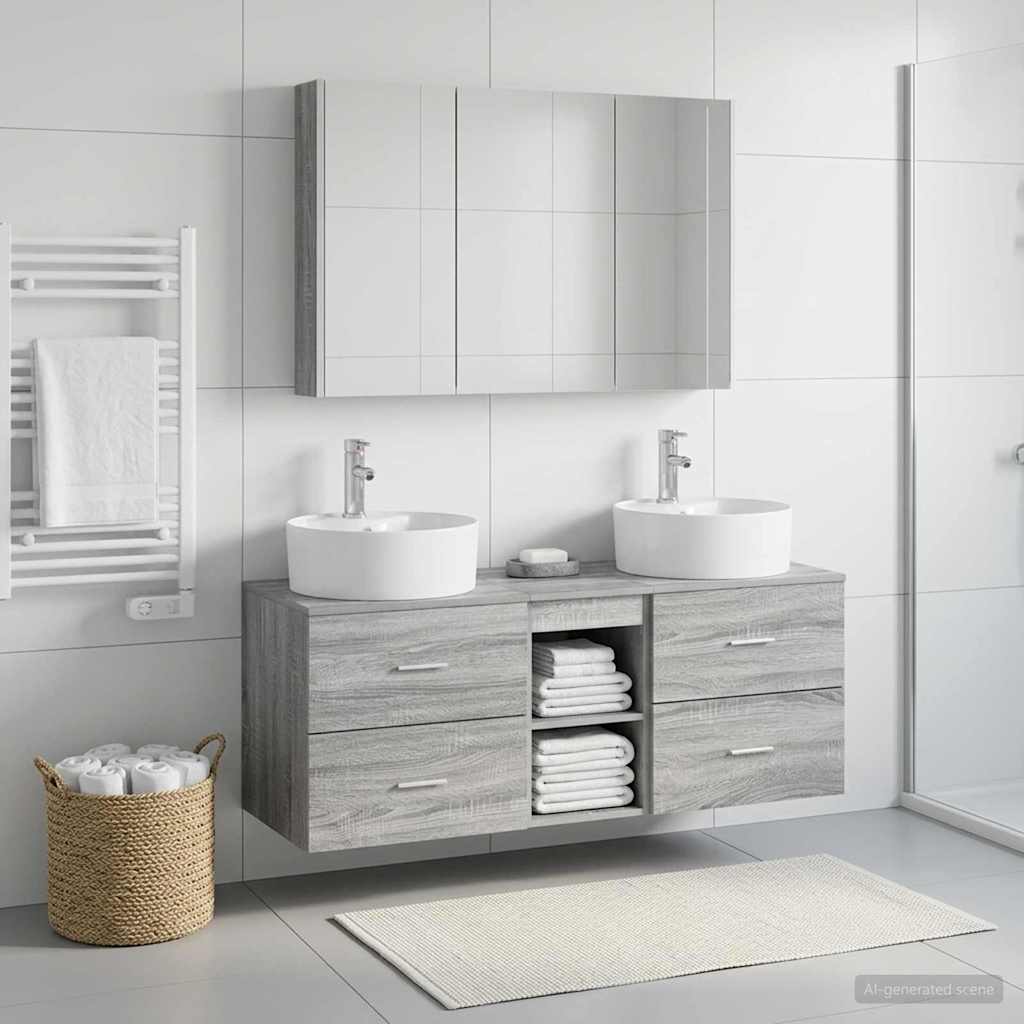 Set namještaja za kupaonicu 4 pcs Siva Sonoma