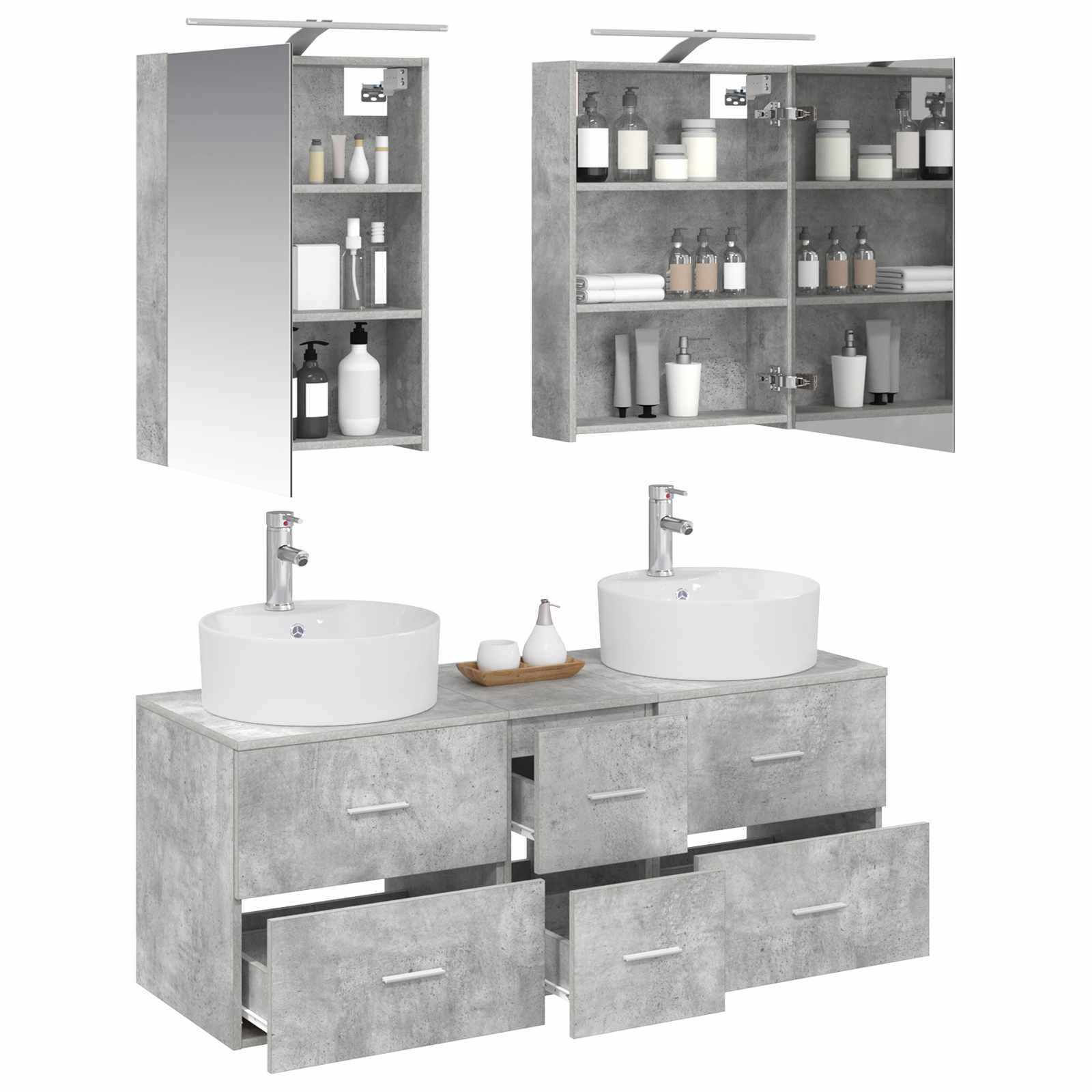 Set namještaja za kupaonicu 5 pcs Betonska siva