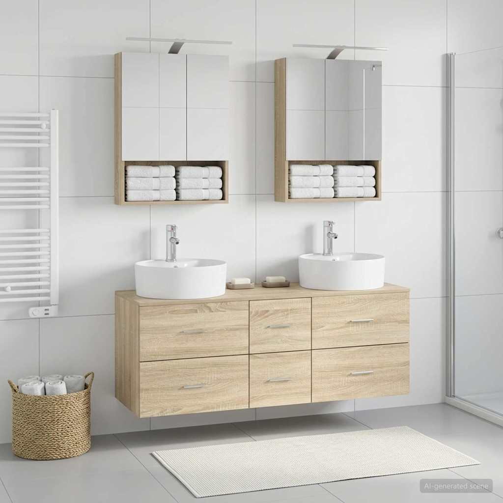 Set namještaja za kupaonicu 5 pcs Hrast sonoma