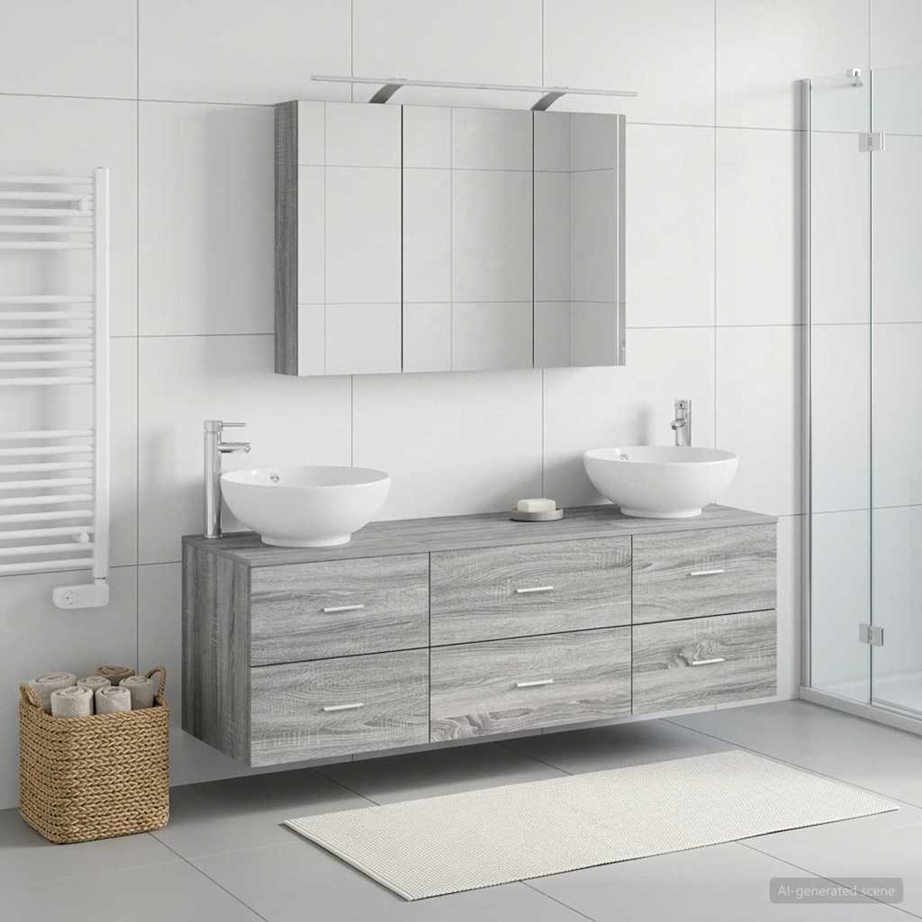 Set namještaja za kupaonicu 4 pcs Siva Sonoma