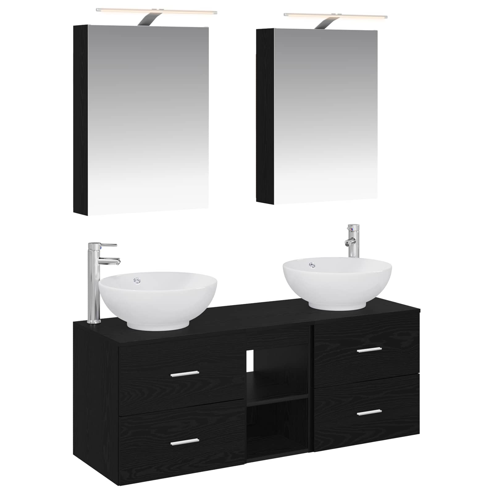 Set namještaja za kupaonicu 5 pcs Crni hrast