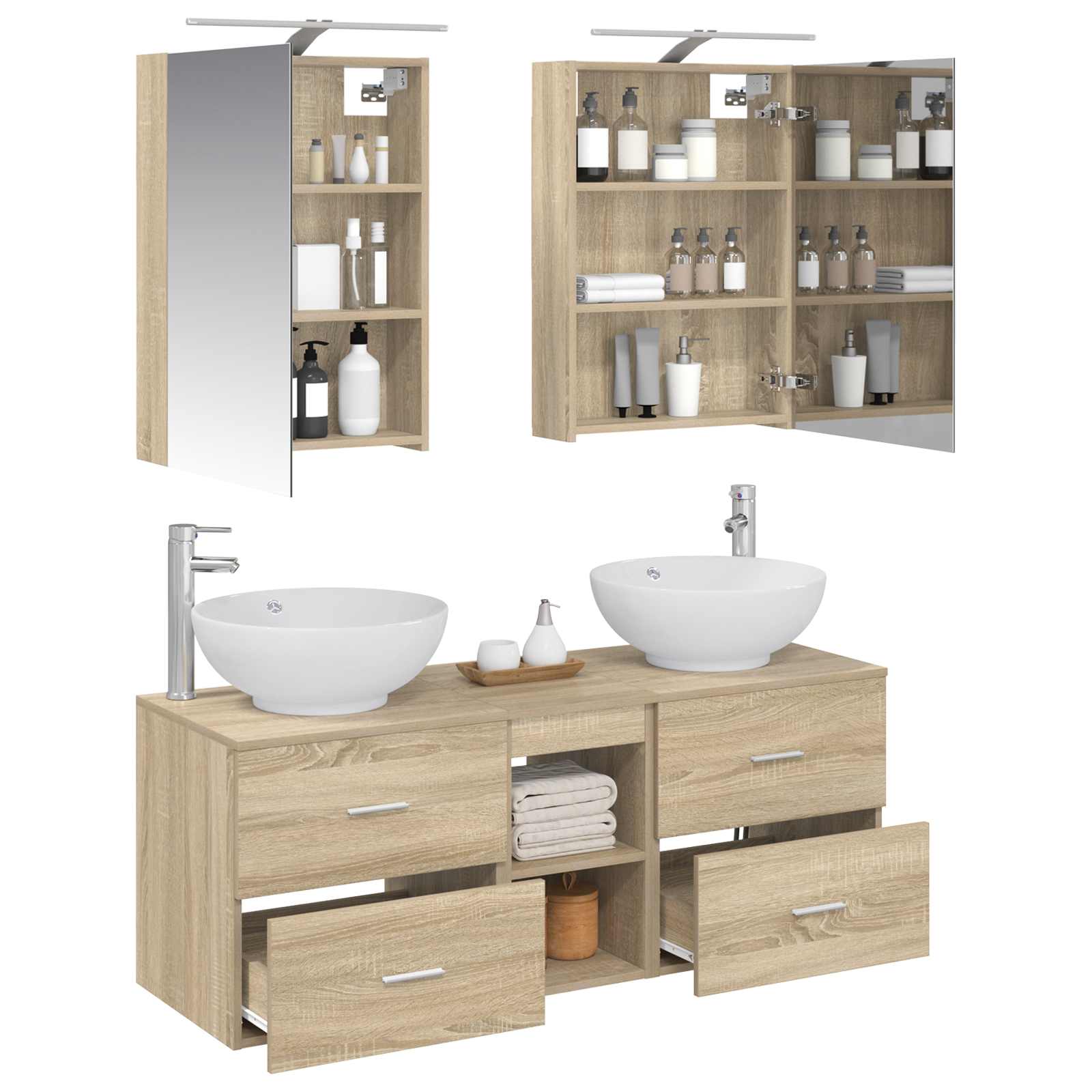Set namještaja za kupaonicu 5 pcs Hrast sonoma