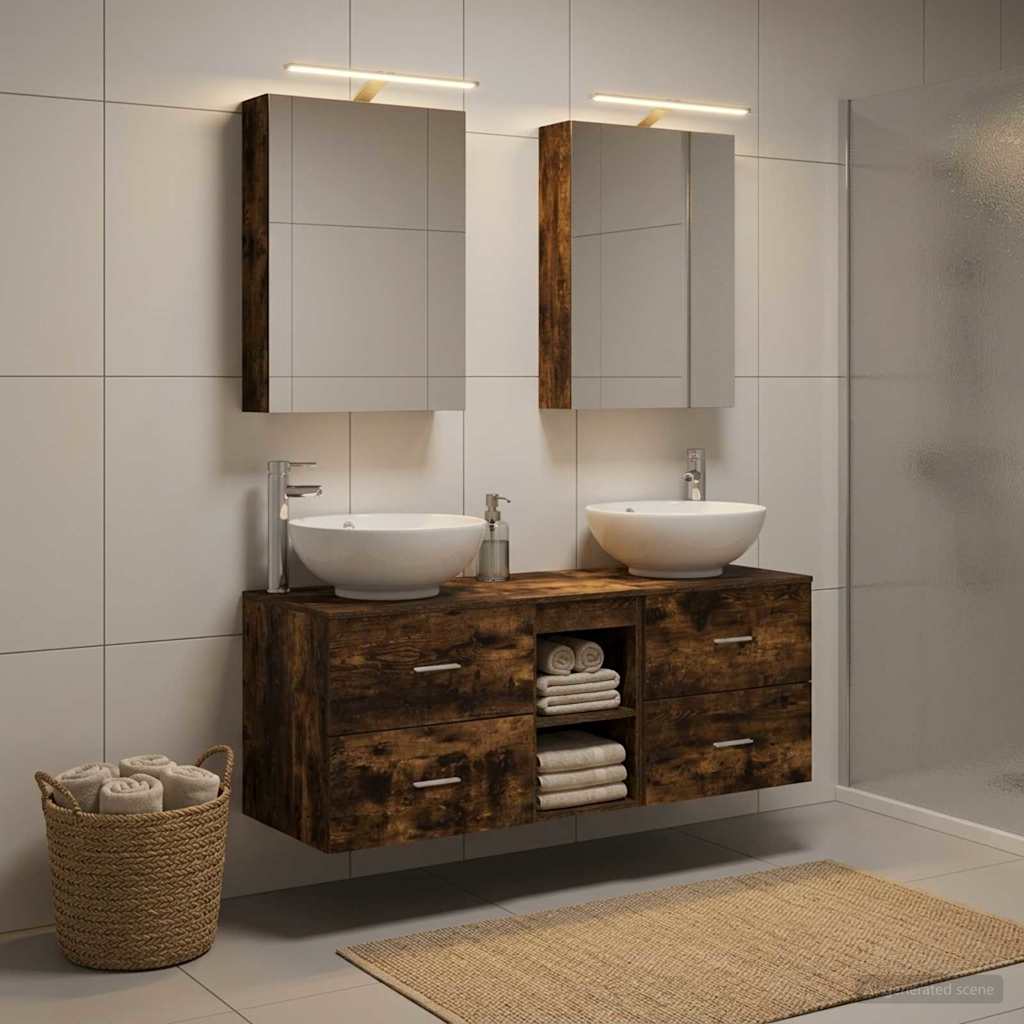 Set namještaja za kupaonicu 5 pcs Dimljeni hrast