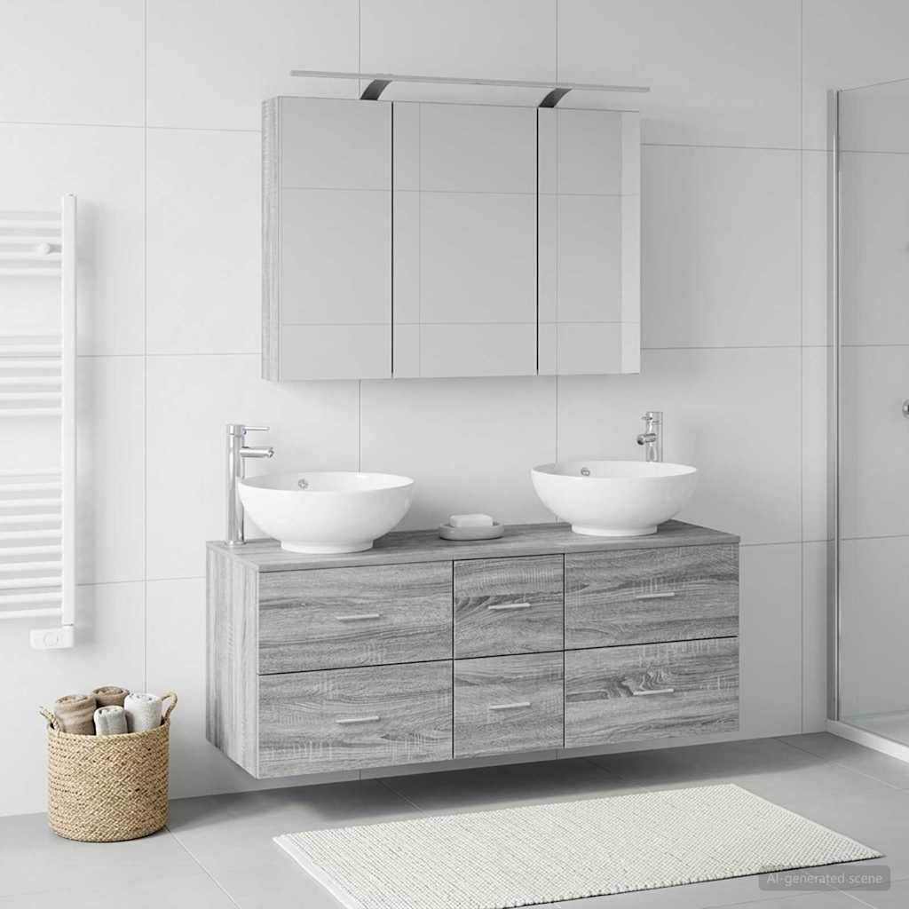 Set namještaja za kupaonicu 4 pcs Siva Sonoma