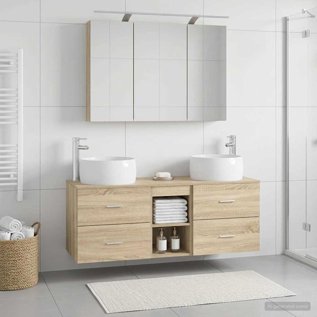 Set namještaja za kupaonicu 4 pcs Hrast sonoma