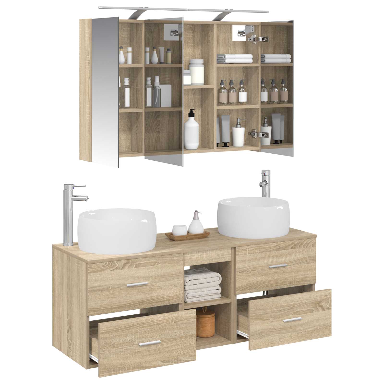 Set namještaja za kupaonicu 4 pcs Hrast sonoma