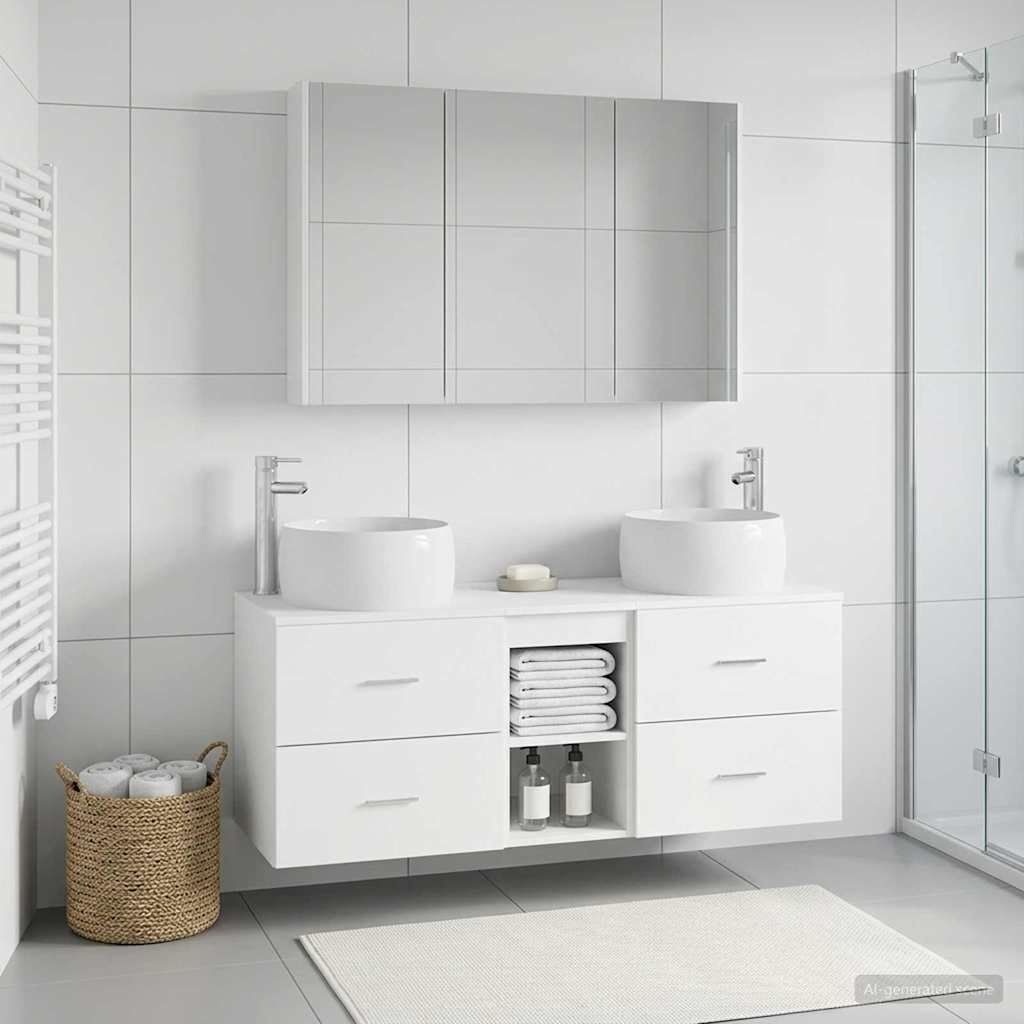 Set namještaja za kupaonicu 4 pcs Bijela