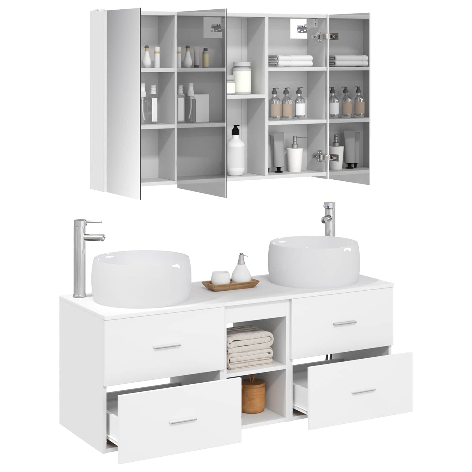 Set namještaja za kupaonicu 4 pcs Bijela