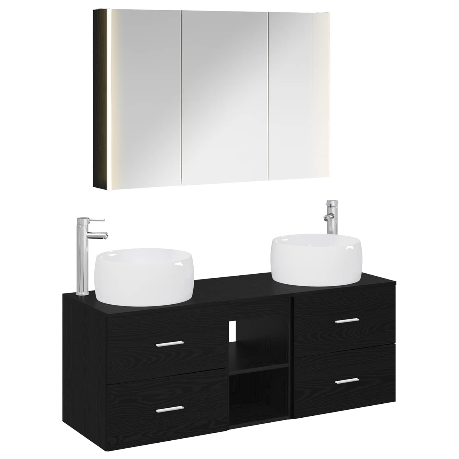 Set namještaja za kupaonicu 4 pcs Crni hrast