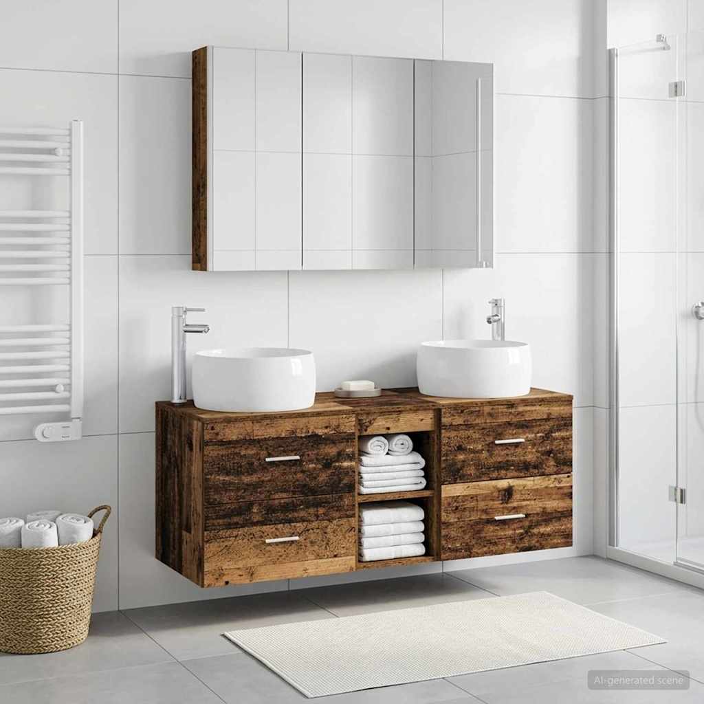 Set namještaja za kupaonicu 4 pcs Staro drvo