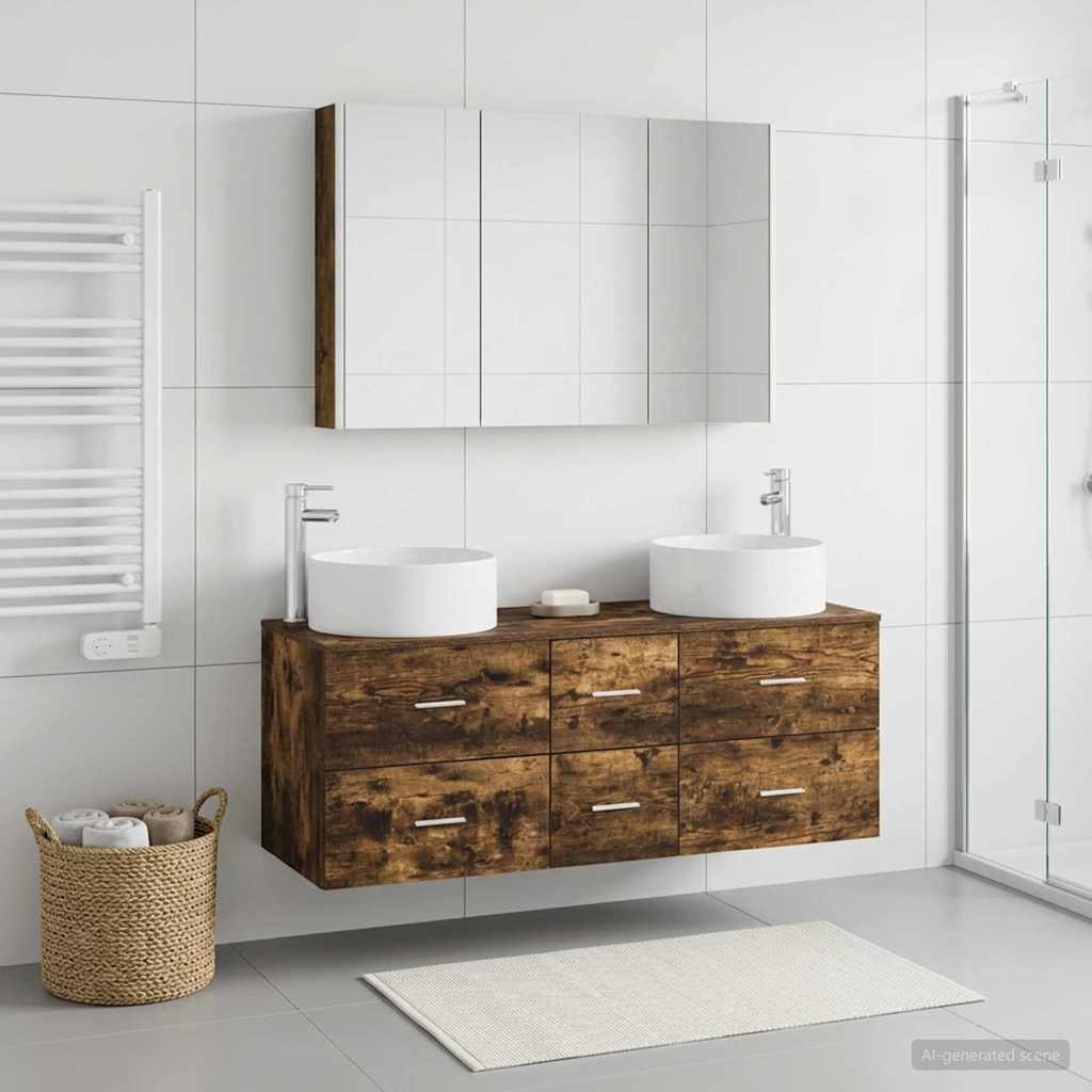 Set namještaja za kupaonicu 4 pcs Dimljeni hrast