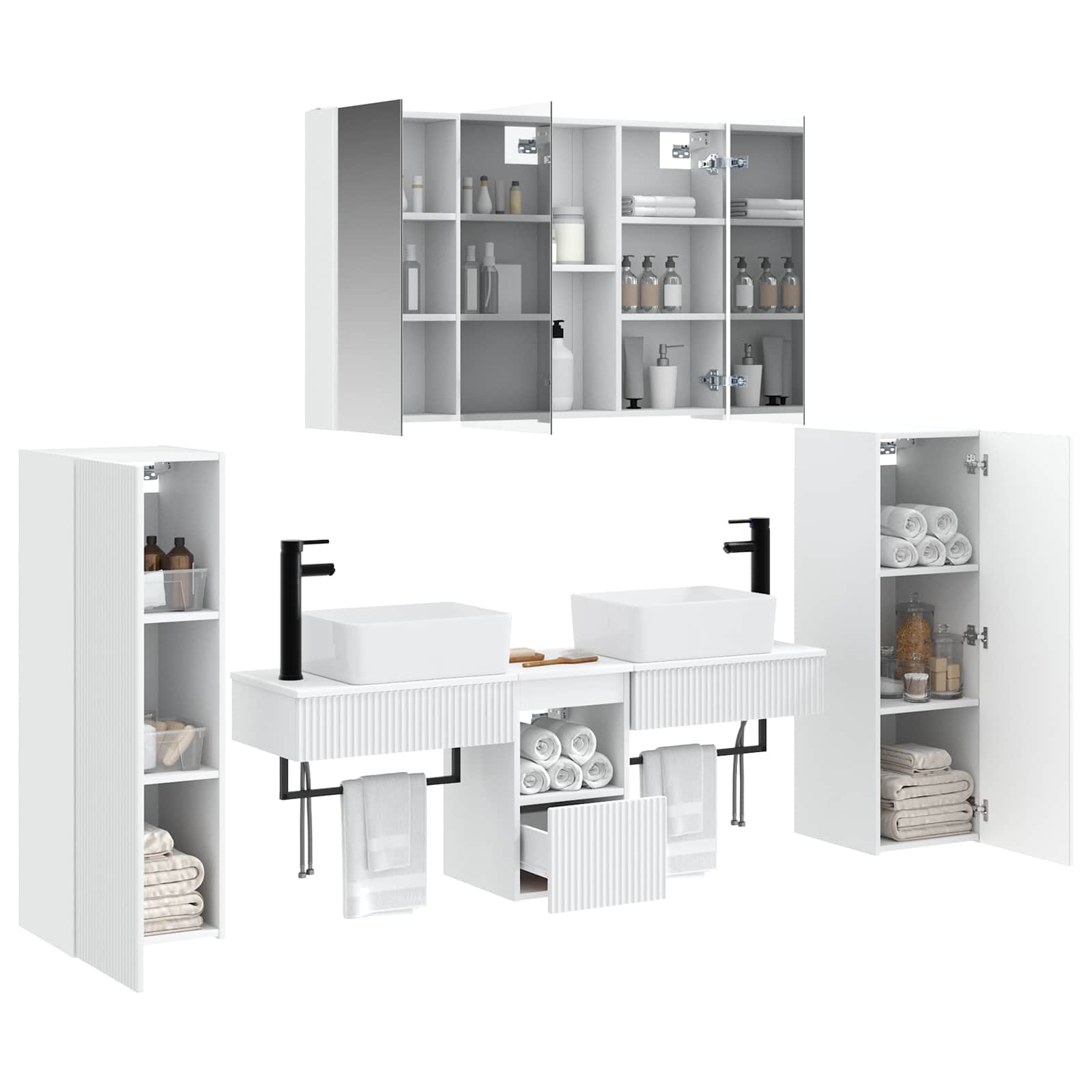 Set namještaja za kupaonicu 6 pcs Bijela