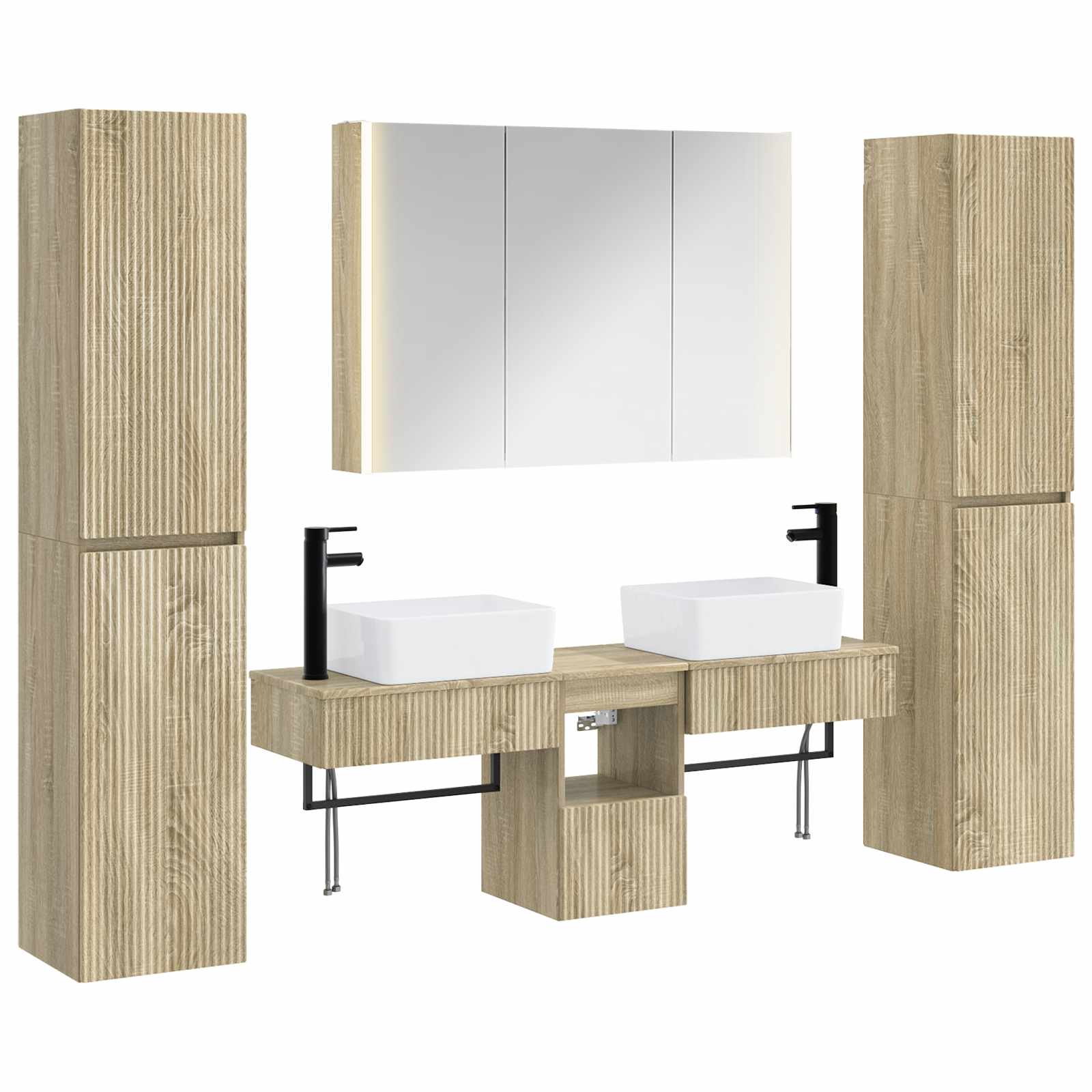 Set namještaja za kupaonicu 6 pcs Hrast sonoma