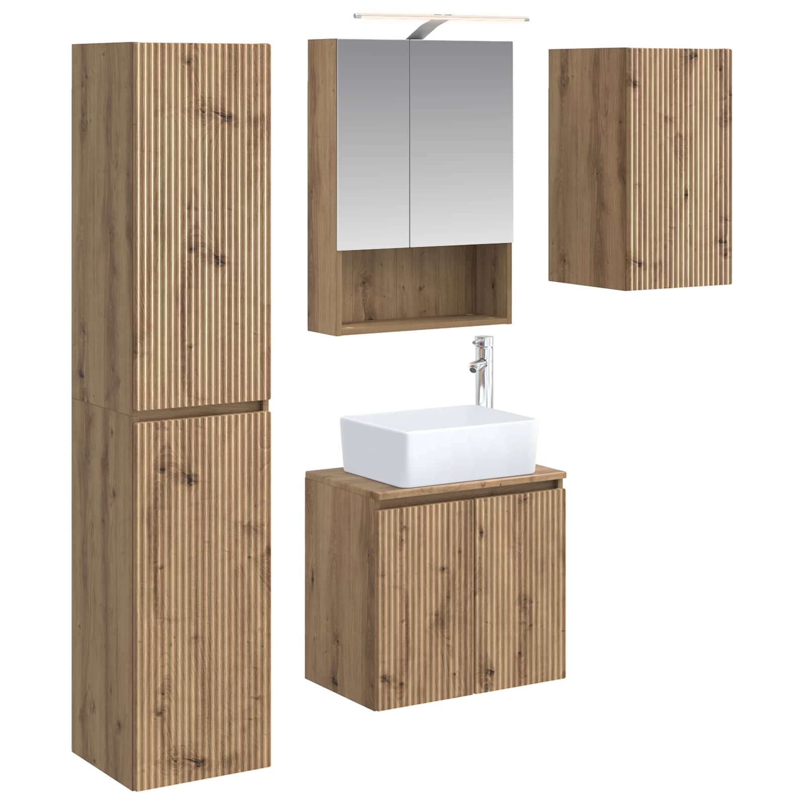 Set ormarića za kupaonicu 5 pcs Hrast artisan 50 x 14,5 x 70 cm