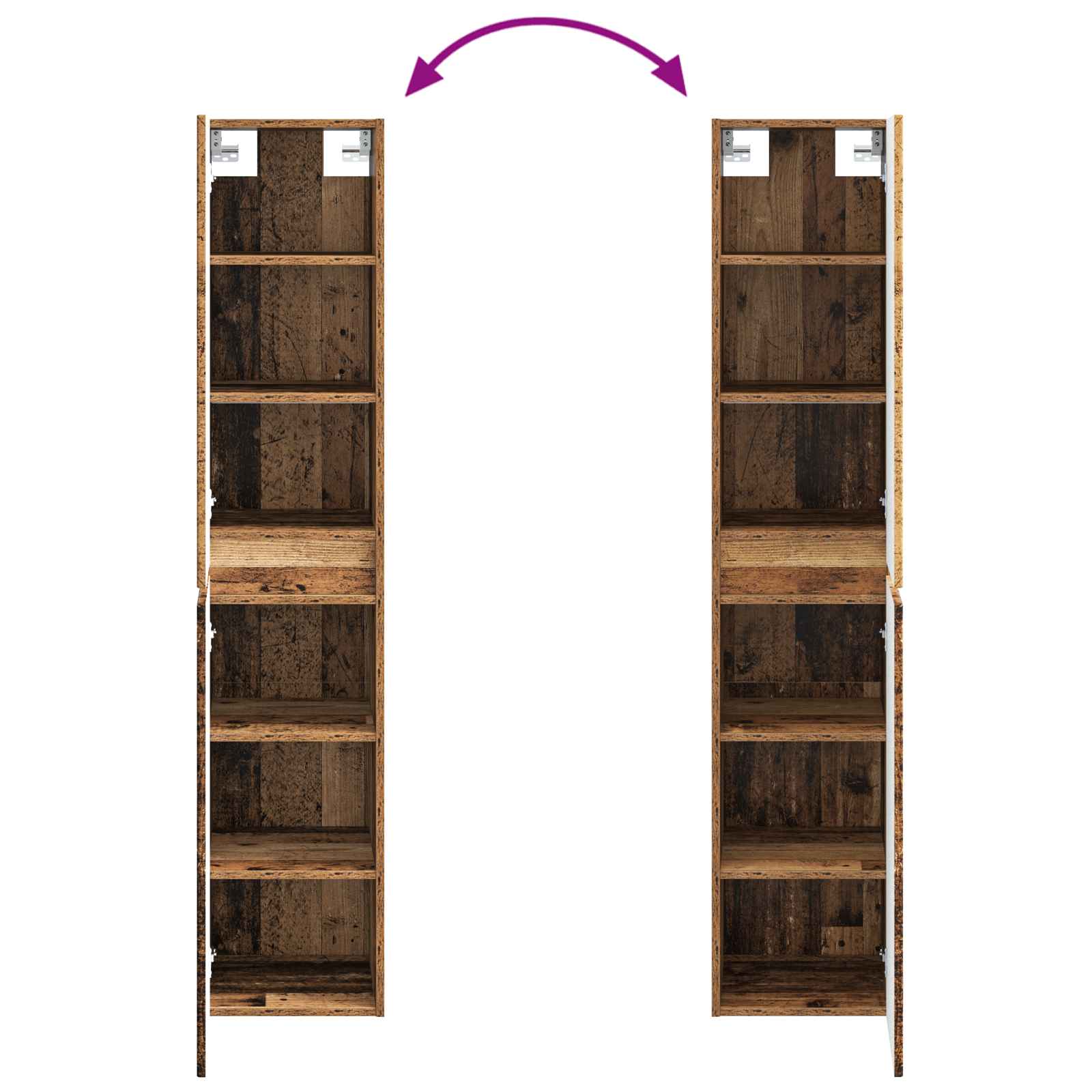 Set ormarića za kupaonicu 5 pcs Staro drvo 53 x 15,5 x 70 cm