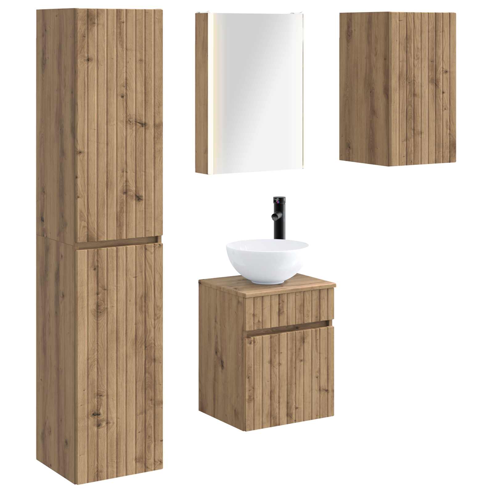 Set ormarića za kupaonicu 5 pcs Hrast artisan