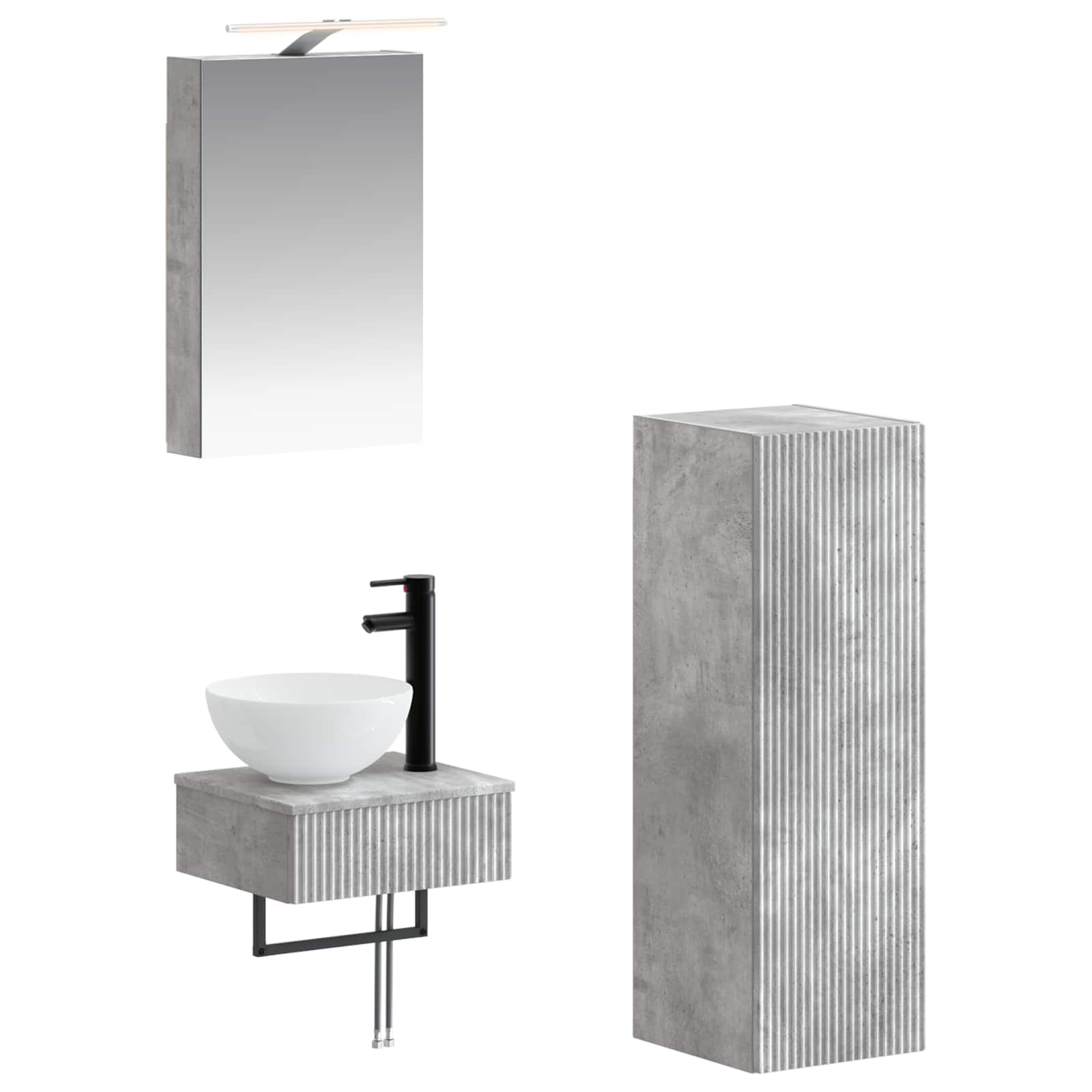 Set ormarića za kupaonicu 4 pcs Betonska siva