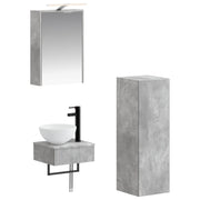 Set ormarića za kupaonicu 4 pcs Betonska siva 43 x 16 x 62,5 cm