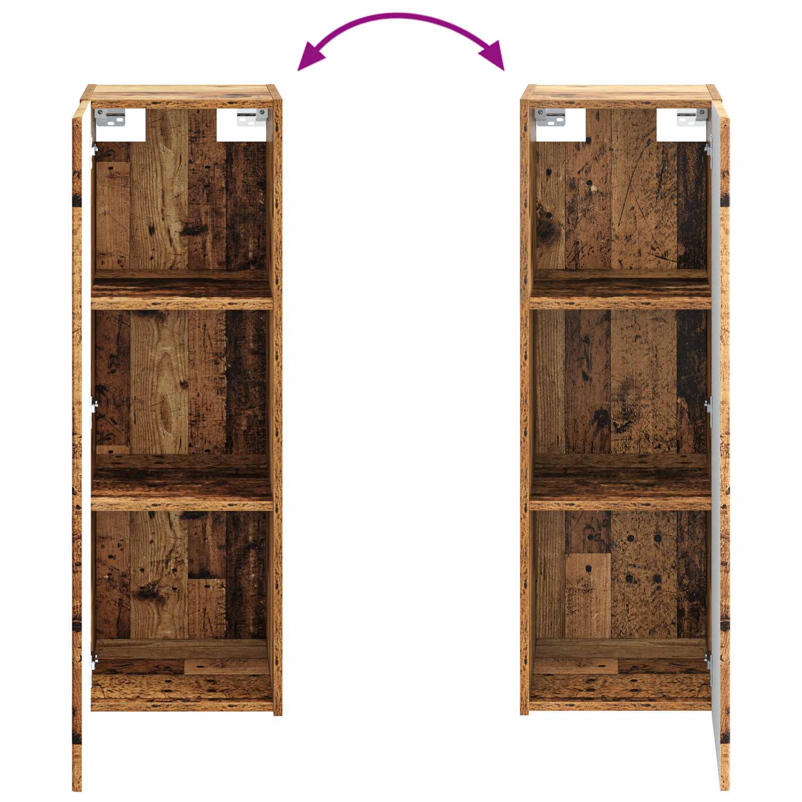 Set ormarića za kupaonicu 4 pcs Staro drvo 43 x 16 x 62,5 cm