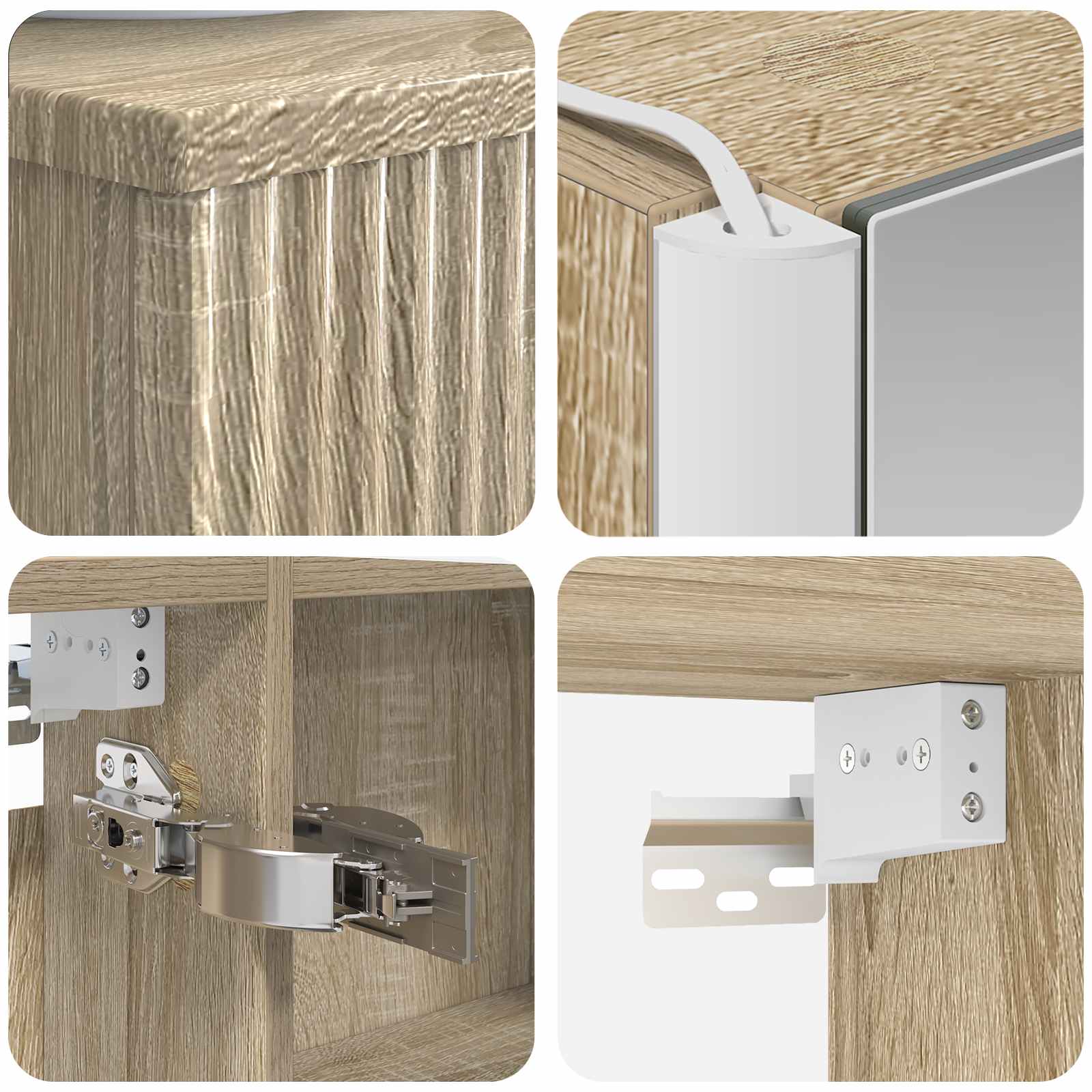Set ormarića za kupaonicu 4 pcs Hrast sonoma