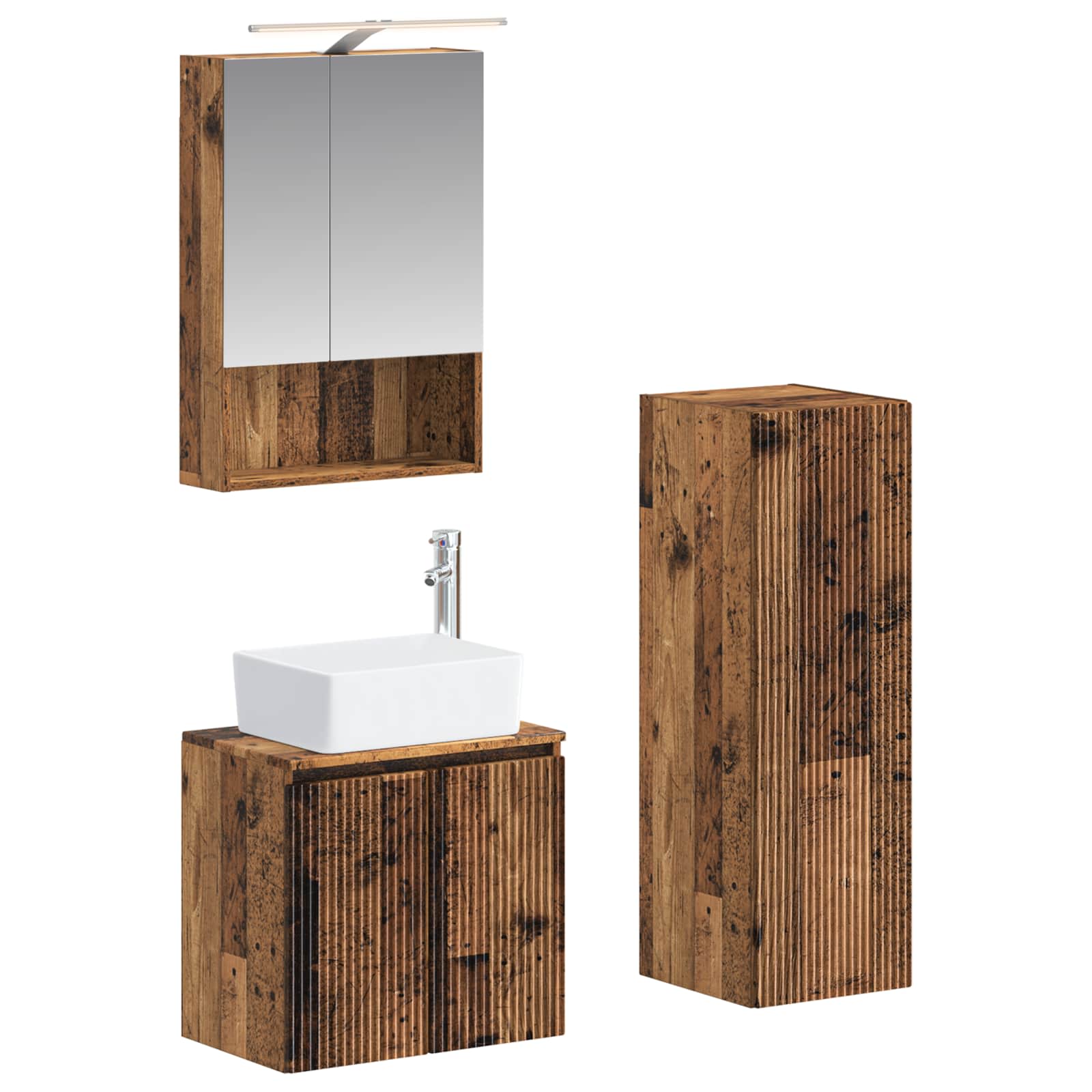 Set namještaja za kupaonicu 4 pcs Staro drvo