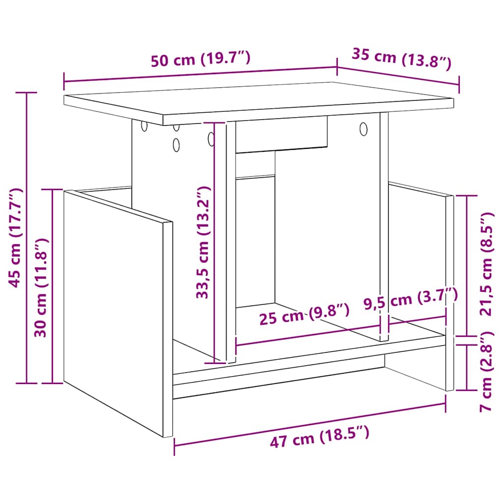 TV stalak Staro drvo 50 x 35 x 45 cm Konstruirano drvo