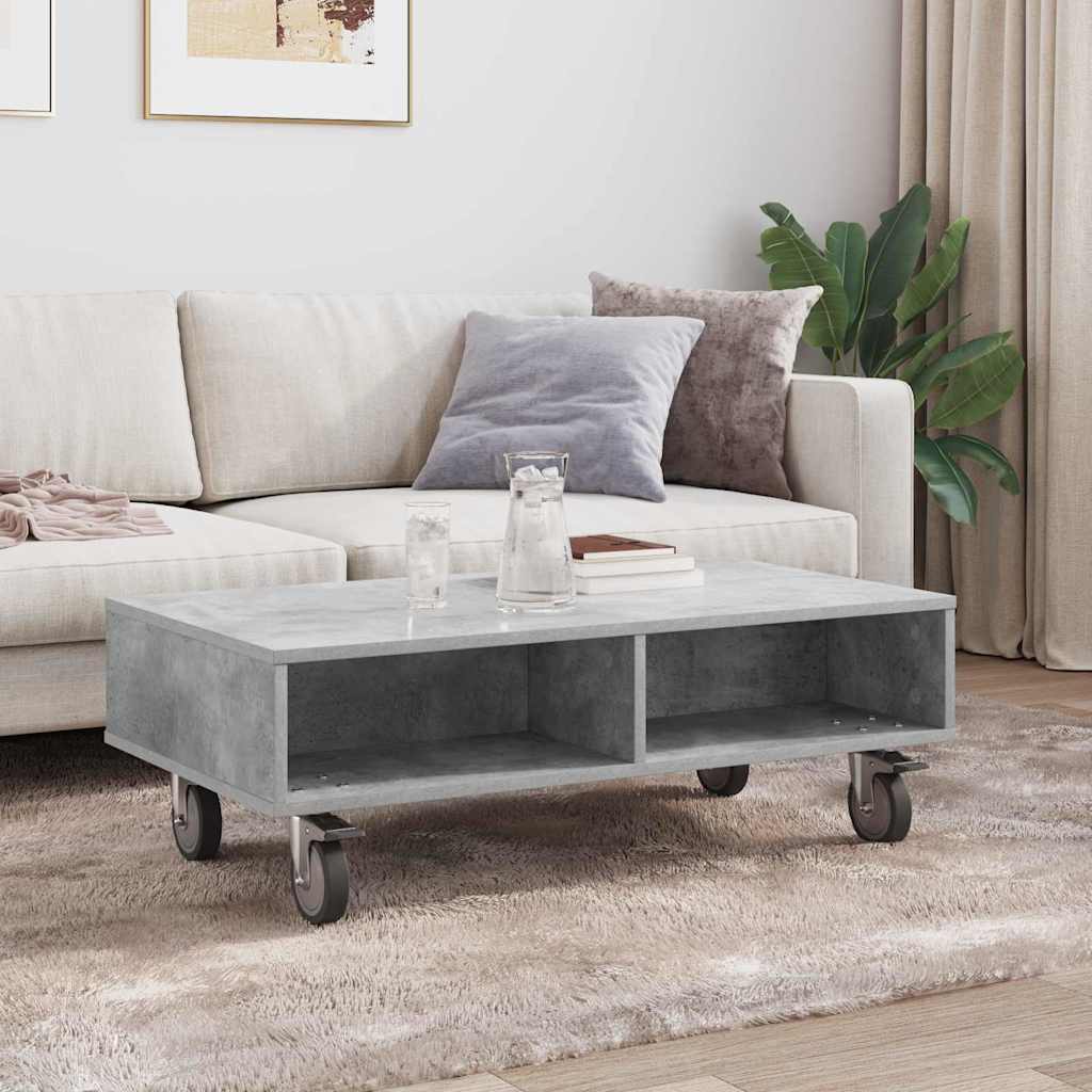 Stolić sa kotačima Betonski sivi 90 x 50 x 30 cm