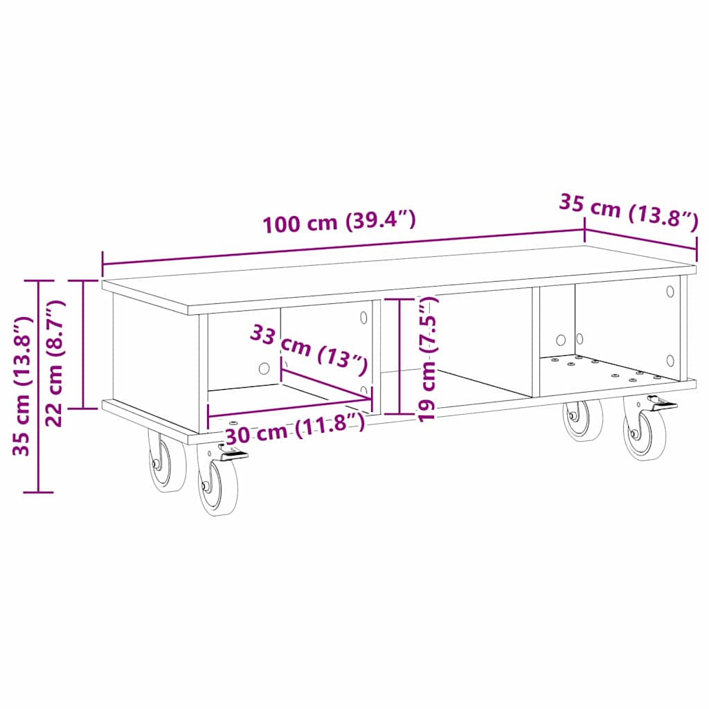 TV stalak Bijelo 100 x 35 x 35 cm Konstruirano drvo