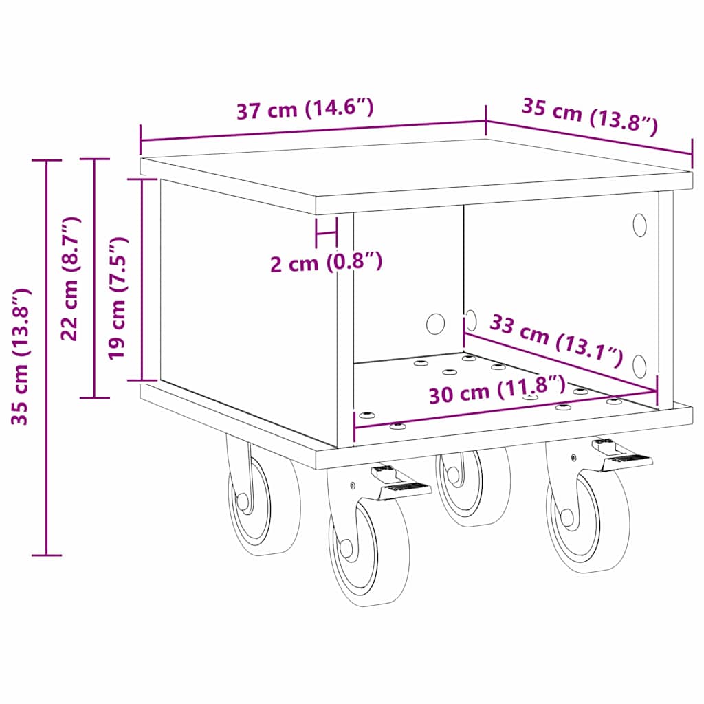 TV stalak Siva Sonoma 37 x 35 x 35 cm Konstruirano drvo