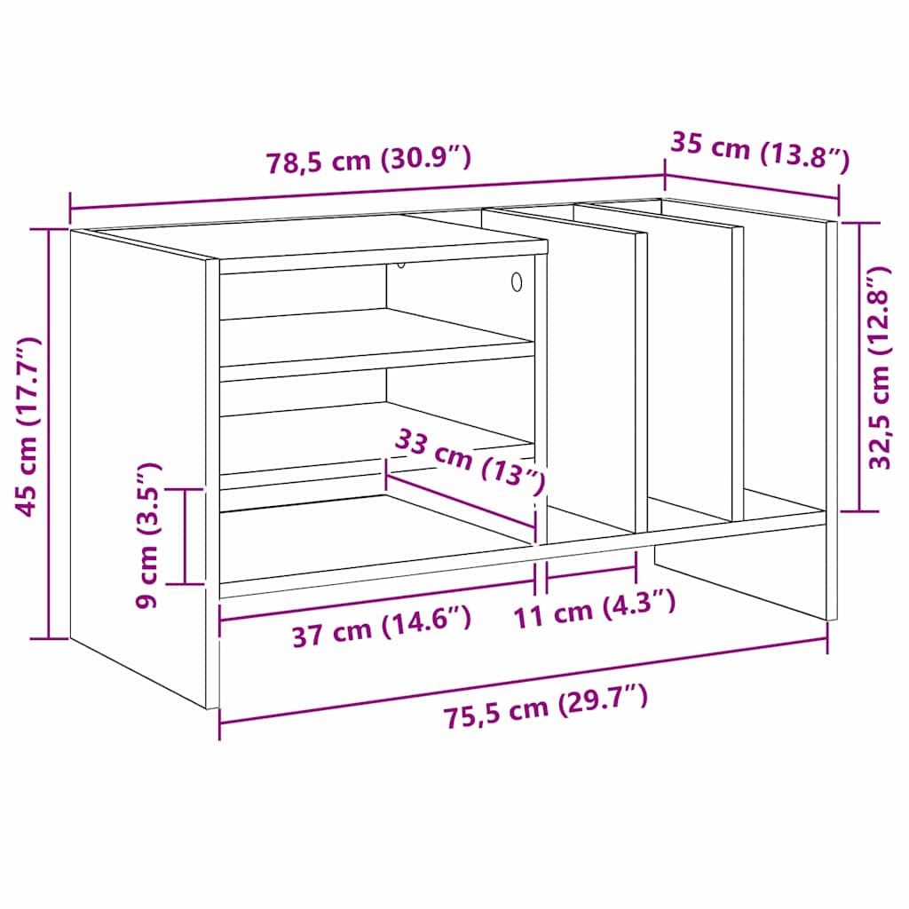 Ormar za ploče Siva Sonoma 78.5 x 35 x 45 cm Konstruirano drvo