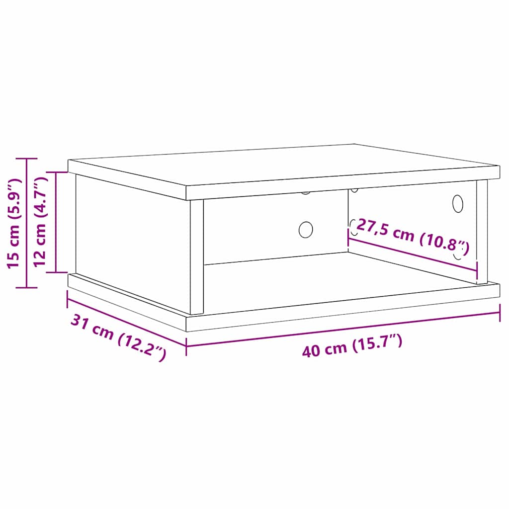 Noćni ormarić 2 pcs Staro drvo 40 x 31 x 15 cm