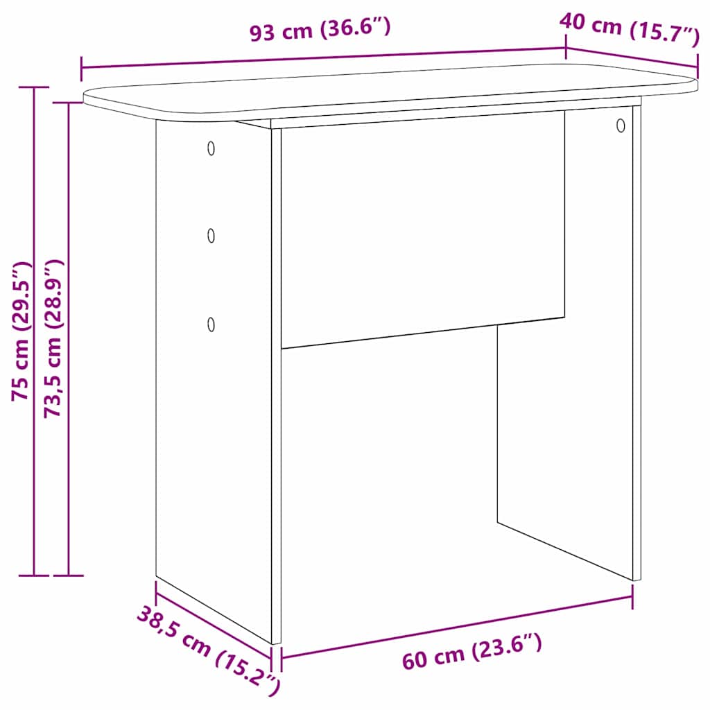 Konzolna stolica Crna 93 x 40 x 75 cm Konstruirano drvo